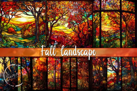 Capture Autumn's Glow with Stained Glass Fall Landscapes