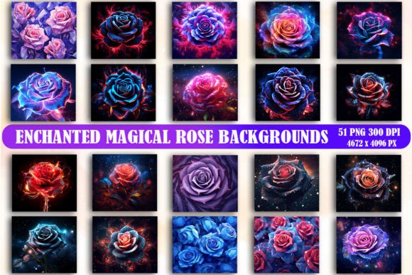 Enchanted Magical Rose Backgrounds: Elevate Your Digital and Print Designs