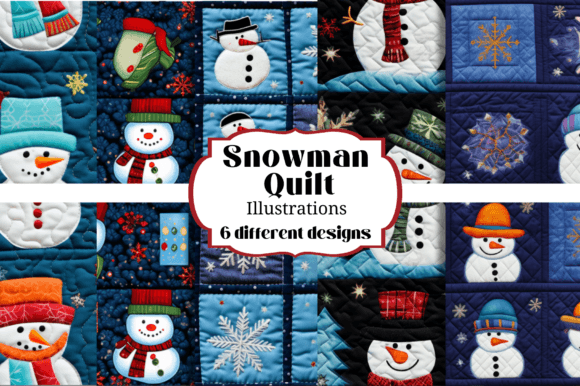 Enchanting Snowman Quilt Seamless Patterns for Your Projects