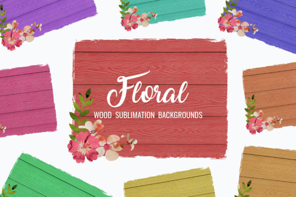 Floral Wood Sublimation Backgrounds for Creative Projects