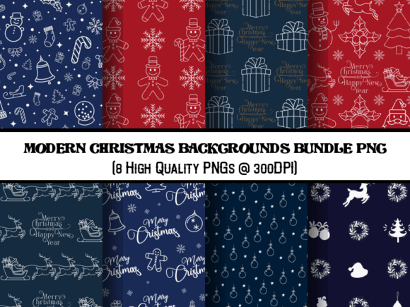 Modern Christmas Backgrounds Png Bundle
