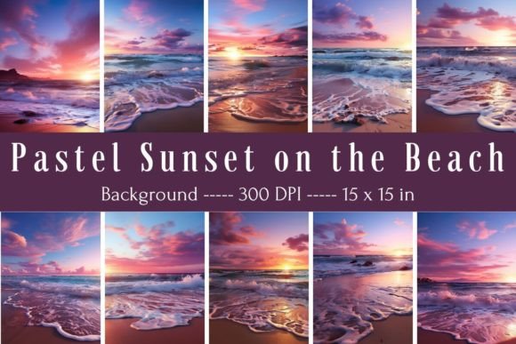Pastel Sunset on the Beach Backgrounds