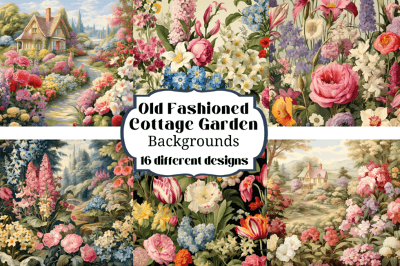 Shabby Chic Cottage Garden Backgrounds for Your Crafts