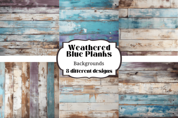 Weathered Blue Wood Planks: Your Go-To Digital Background Asset