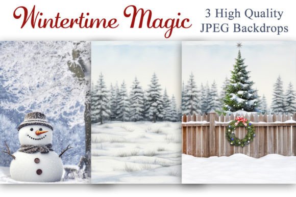 Wintertime Magic V1 Digital Backgrounds for Photographers